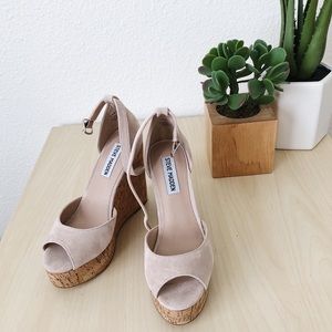 Steve Madden summer crock wedge sandal nude